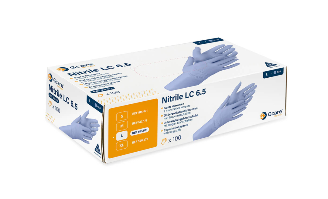 519 571 Gcare Protect Nitrile Lc 6 5 Bleu